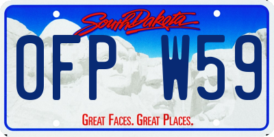 SD license plate 0FPW59