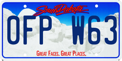 SD license plate 0FPW63