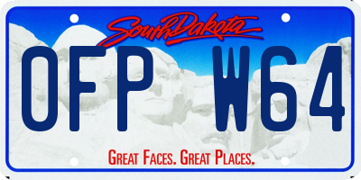 SD license plate 0FPW64