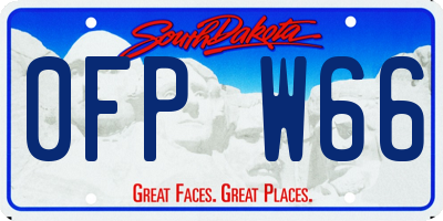SD license plate 0FPW66