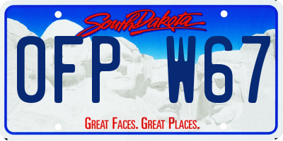SD license plate 0FPW67