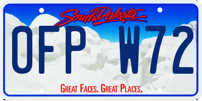 SD license plate 0FPW72