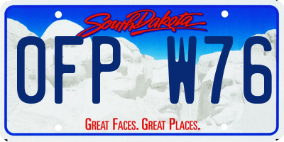 SD license plate 0FPW76