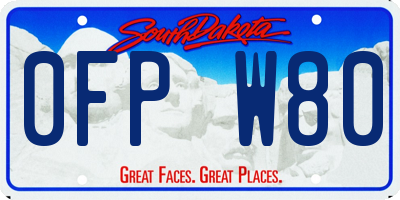 SD license plate 0FPW80