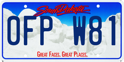 SD license plate 0FPW81