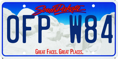 SD license plate 0FPW84