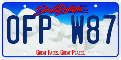 SD license plate 0FPW87