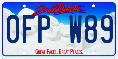 SD license plate 0FPW89