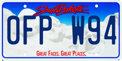 SD license plate 0FPW94