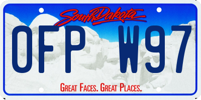 SD license plate 0FPW97