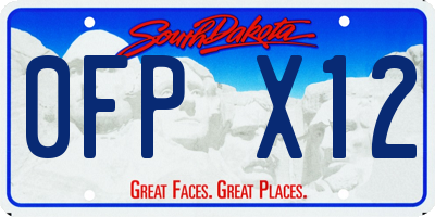SD license plate 0FPX12