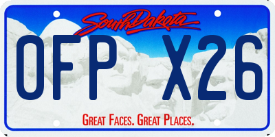 SD license plate 0FPX26