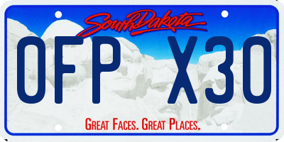 SD license plate 0FPX30