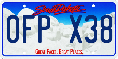 SD license plate 0FPX38
