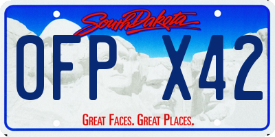 SD license plate 0FPX42