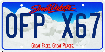 SD license plate 0FPX67