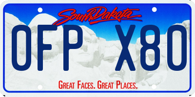 SD license plate 0FPX80