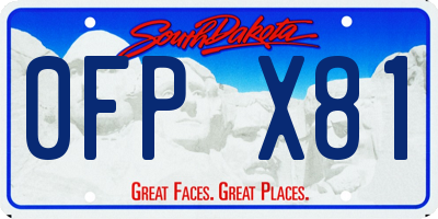 SD license plate 0FPX81
