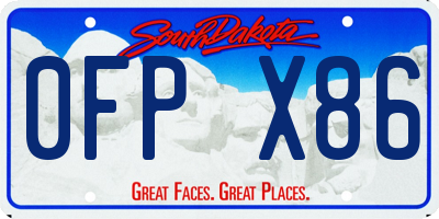 SD license plate 0FPX86