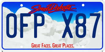 SD license plate 0FPX87