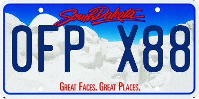 SD license plate 0FPX88