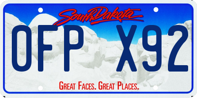 SD license plate 0FPX92