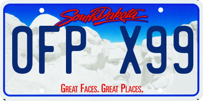 SD license plate 0FPX99