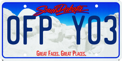 SD license plate 0FPY03