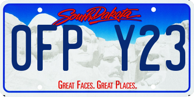 SD license plate 0FPY23