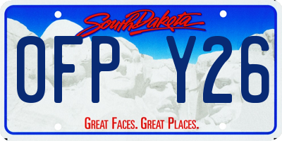 SD license plate 0FPY26