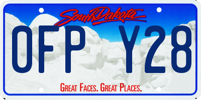 SD license plate 0FPY28