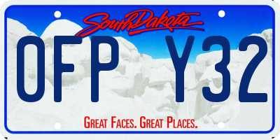 SD license plate 0FPY32
