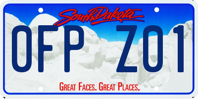 SD license plate 0FPZ01