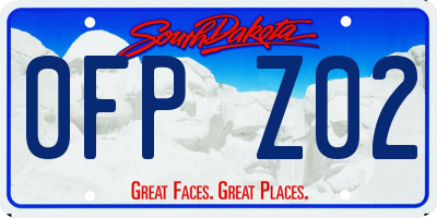 SD license plate 0FPZ02