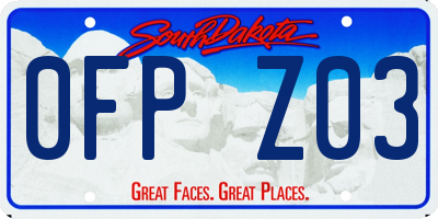 SD license plate 0FPZ03