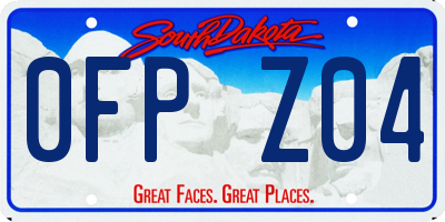 SD license plate 0FPZ04