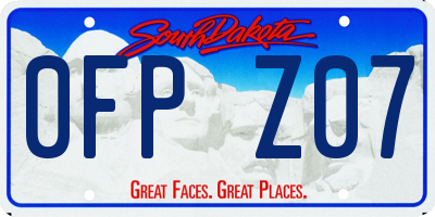 SD license plate 0FPZ07