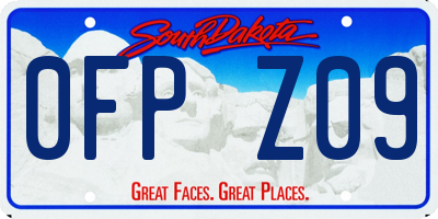 SD license plate 0FPZ09