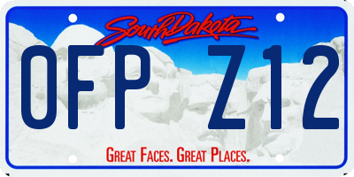SD license plate 0FPZ12