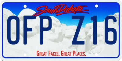 SD license plate 0FPZ16