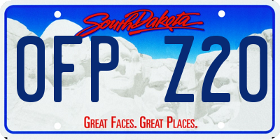 SD license plate 0FPZ20