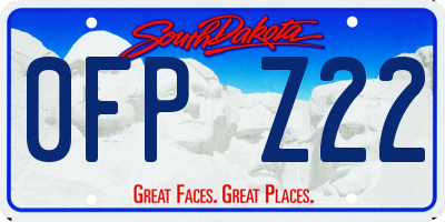 SD license plate 0FPZ22