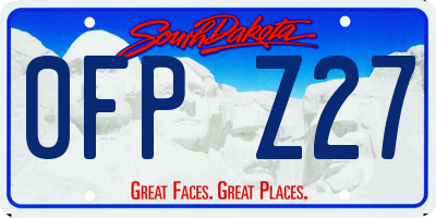 SD license plate 0FPZ27