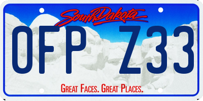 SD license plate 0FPZ33