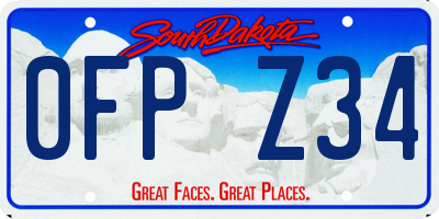 SD license plate 0FPZ34