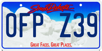 SD license plate 0FPZ39