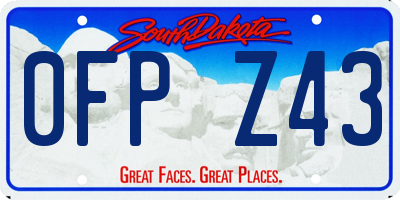 SD license plate 0FPZ43