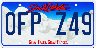 SD license plate 0FPZ49