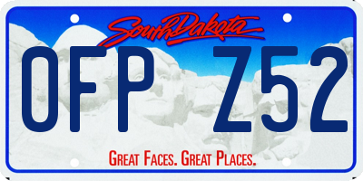 SD license plate 0FPZ52