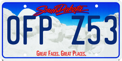 SD license plate 0FPZ53